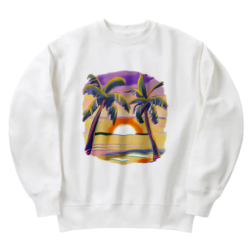 夕暮れ時の海 Heavyweight Crew Neck Sweatshirt