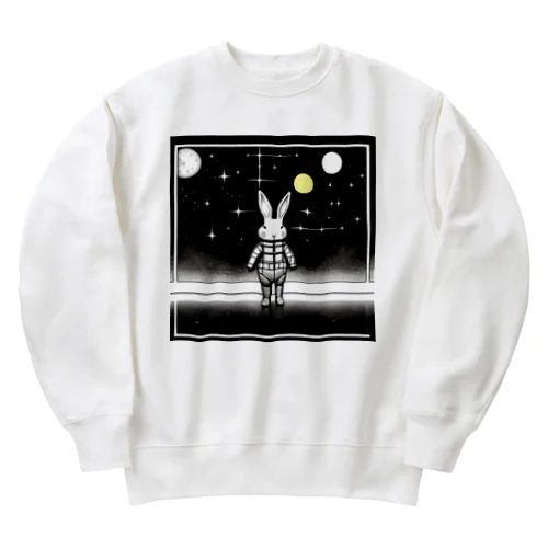 宇宙のうさぎ Heavyweight Crew Neck Sweatshirt