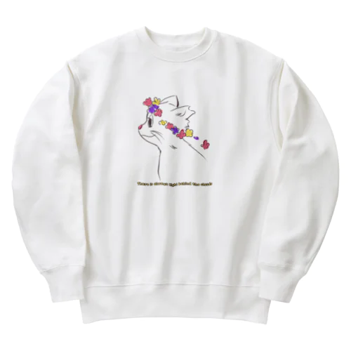 花冠と猫 Heavyweight Crew Neck Sweatshirt