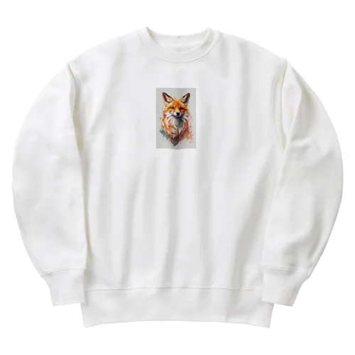 アニメテイストの狐ちゃん Heavyweight Crew Neck Sweatshirt