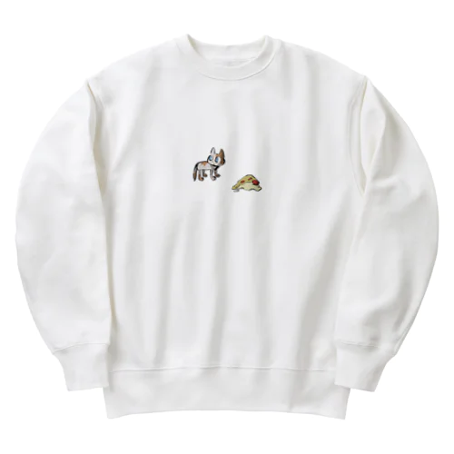 猫とケーキ Heavyweight Crew Neck Sweatshirt