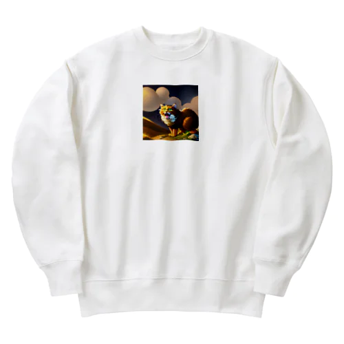 びっくり‼️したニャン Heavyweight Crew Neck Sweatshirt