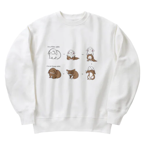 白うさぎからオレンジうさぎ（ロップ）に変身！ Heavyweight Crew Neck Sweatshirt