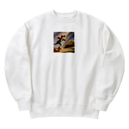 スケートボードの男の子 Heavyweight Crew Neck Sweatshirt