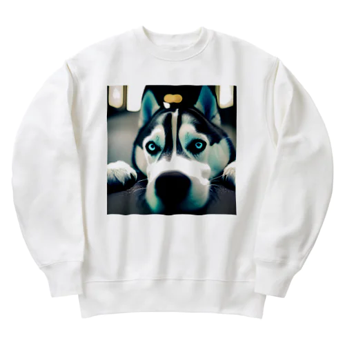 退屈なシベリアンハスキー Heavyweight Crew Neck Sweatshirt