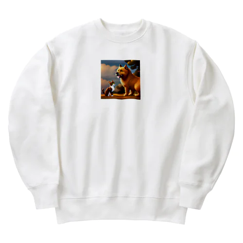 猫と犬の友情劇 Heavyweight Crew Neck Sweatshirt