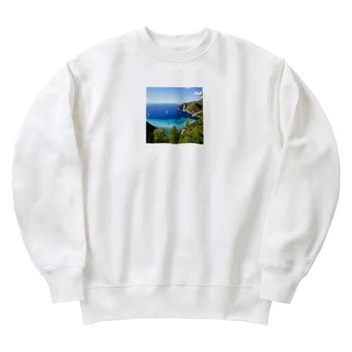 海辺で　ゆったり　バカンス Heavyweight Crew Neck Sweatshirt