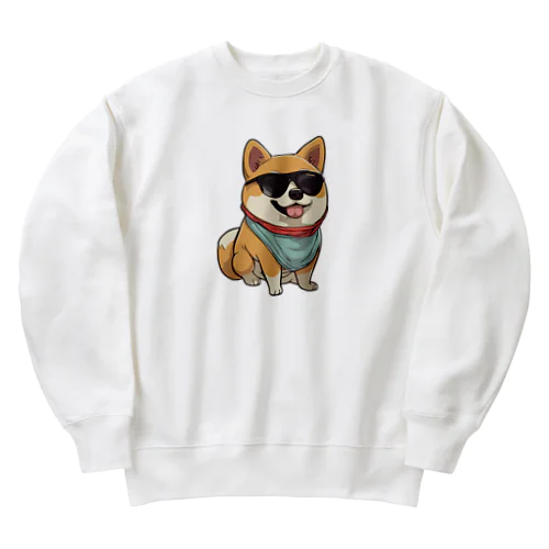 イカした柴犬 Heavyweight Crew Neck Sweatshirt