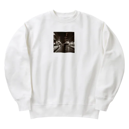 黒猫夜景 Heavyweight Crew Neck Sweatshirt