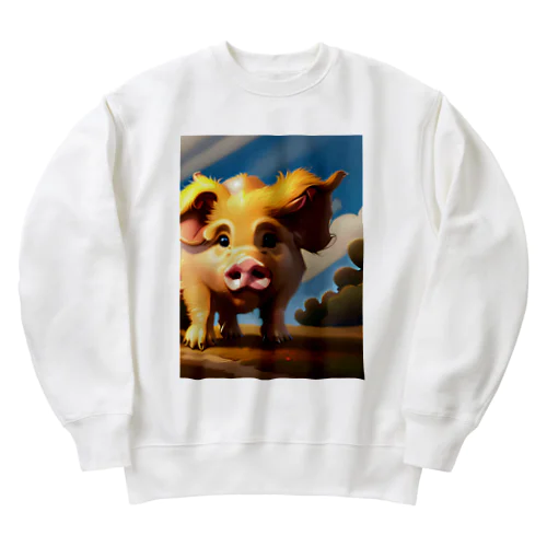 ちょっとイケてるブタ Heavyweight Crew Neck Sweatshirt