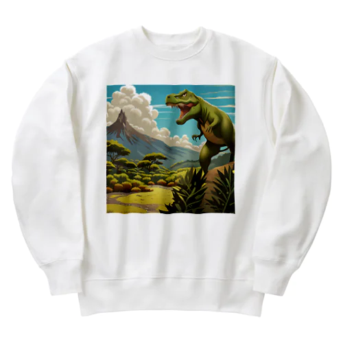 アニメ調　ティラノサウルス Heavyweight Crew Neck Sweatshirt