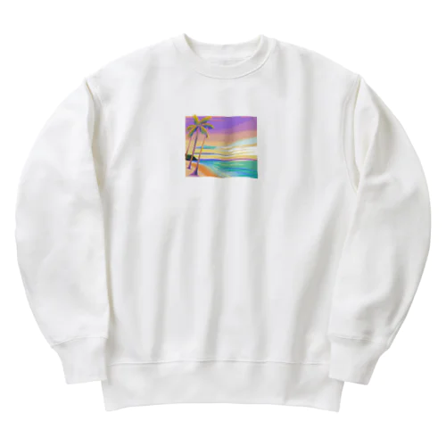 南国の美しい夕日 Heavyweight Crew Neck Sweatshirt