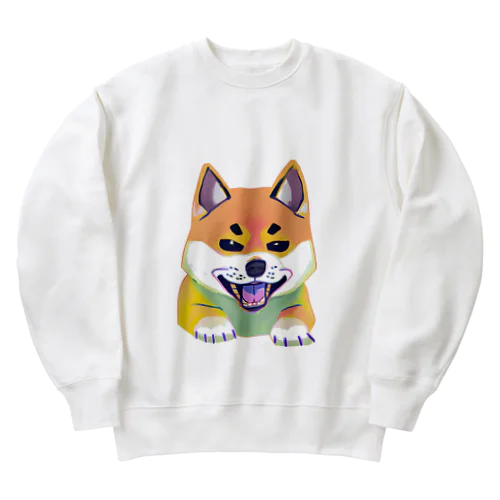 かっこいい柴犬くん Heavyweight Crew Neck Sweatshirt