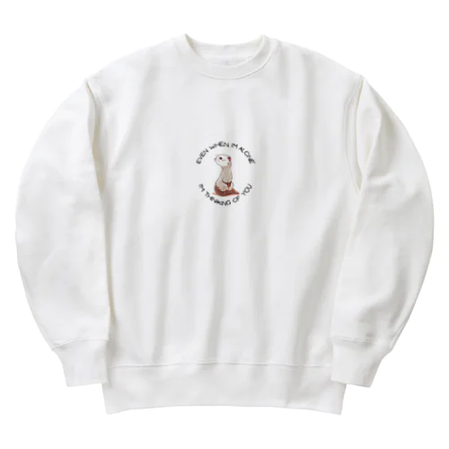 寂しがりフェレット Heavyweight Crew Neck Sweatshirt