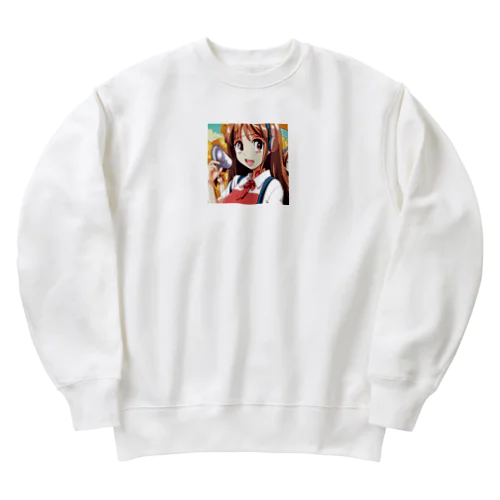 ヘッドホン美少女 Heavyweight Crew Neck Sweatshirt