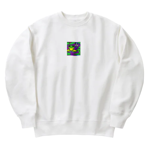 アマガエルのイラストグッズ Heavyweight Crew Neck Sweatshirt