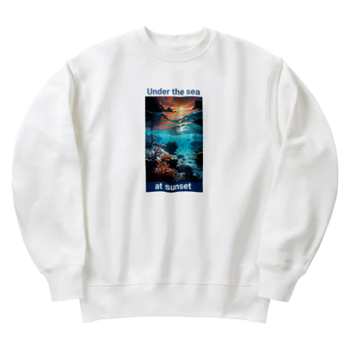 夕暮れの海の底！Under the SEA at sunset Heavyweight Crew Neck Sweatshirt