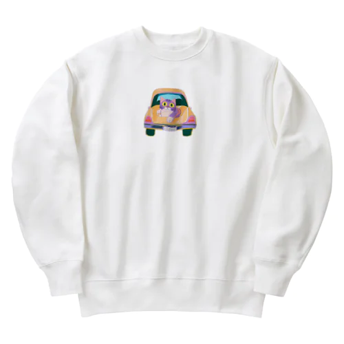 車の猫 Heavyweight Crew Neck Sweatshirt