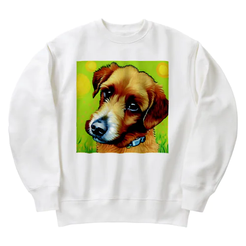 見つめる愛犬 Heavyweight Crew Neck Sweatshirt