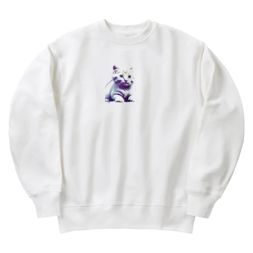 セピア猫ちゃん Heavyweight Crew Neck Sweatshirt