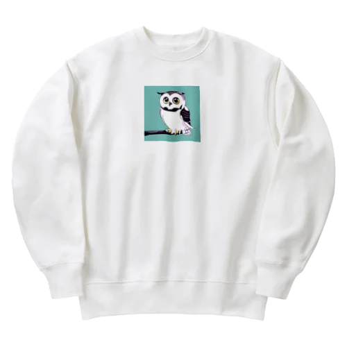 キュートなフクロウ Heavyweight Crew Neck Sweatshirt