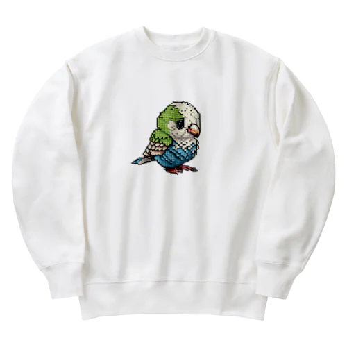 ドット絵のインコ２ Heavyweight Crew Neck Sweatshirt