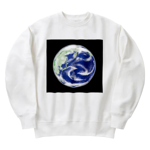 地球と星たち Heavyweight Crew Neck Sweatshirt