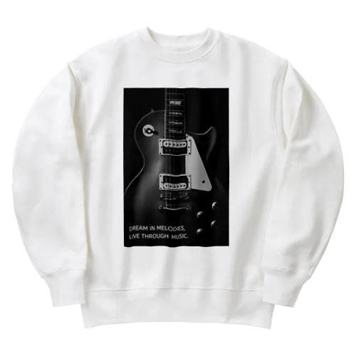 DREAM IN MELODIES, LIVE THROUGH MUSIC. Heavyweight Crew Neck Sweatshirt