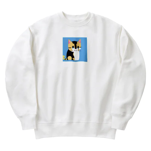 三毛猫のミケ子 Heavyweight Crew Neck Sweatshirt