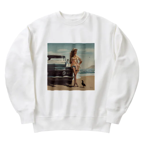 西海岸スタイル Heavyweight Crew Neck Sweatshirt