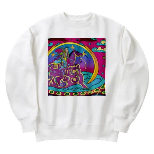 派手な馬と和尚 Heavyweight Crew Neck Sweatshirt