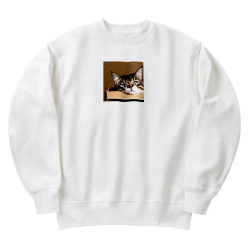 箱に入った可愛い猫 Heavyweight Crew Neck Sweatshirt