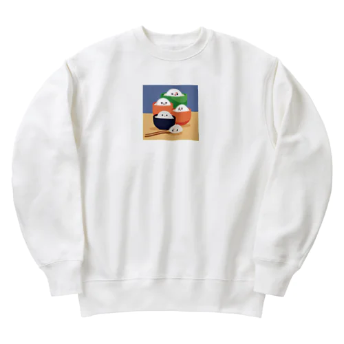 かわいいおにぎりのイラストのグッズ Heavyweight Crew Neck Sweatshirt