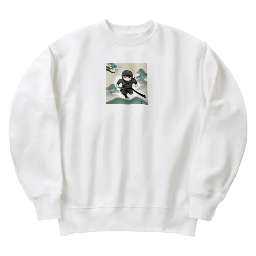 忍者のイラストグッズ Heavyweight Crew Neck Sweatshirt