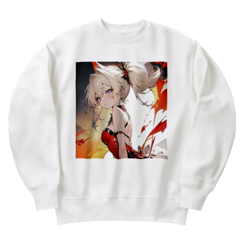 幻想的な空間にたたずむ美女 Heavyweight Crew Neck Sweatshirt