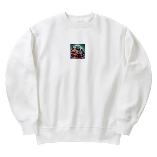 きんにくごはんアニマルズ❤✨ Heavyweight Crew Neck Sweatshirt