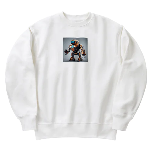 かっこいいロボットのイラストグッズ Heavyweight Crew Neck Sweatshirt