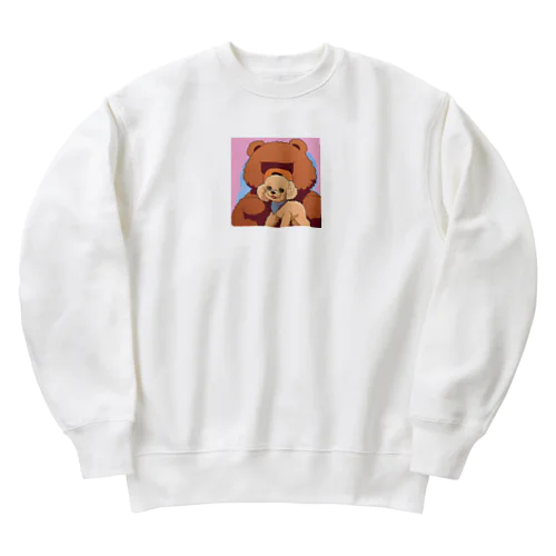 クマとトイプードル　グッズ Heavyweight Crew Neck Sweatshirt