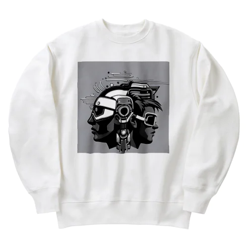 未来都市の孤独な戦士 Heavyweight Crew Neck Sweatshirt