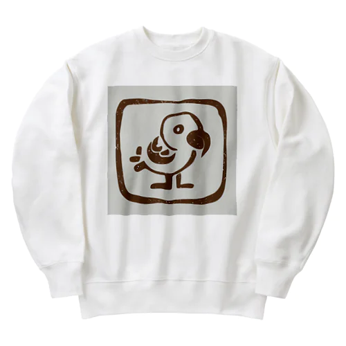 ナスカの地上絵「オウム」インスパイア05 Heavyweight Crew Neck Sweatshirt