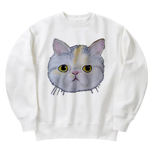 チョークアートのエキゾチックショートヘア😺 Heavyweight Crew Neck Sweatshirt