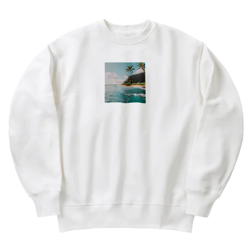 南国の海イラストグッズ Heavyweight Crew Neck Sweatshirt