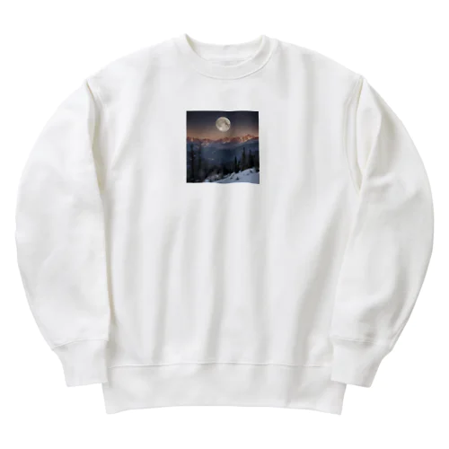 山から昇る月 Heavyweight Crew Neck Sweatshirt