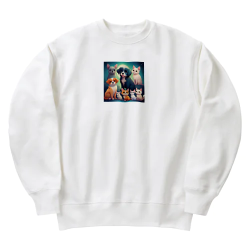 可愛いペットたちのグッズです。 Heavyweight Crew Neck Sweatshirt