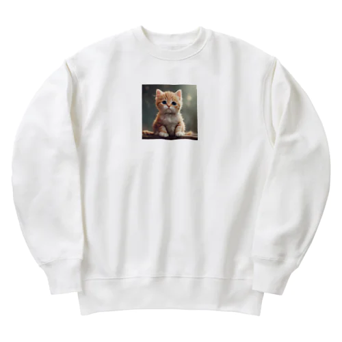 キュートな子猫 Heavyweight Crew Neck Sweatshirt