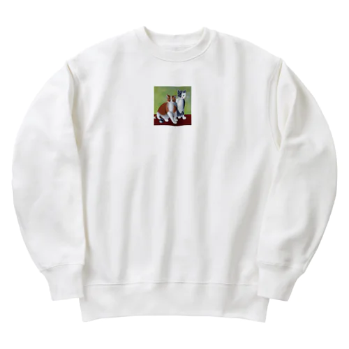 二匹の猫 Heavyweight Crew Neck Sweatshirt