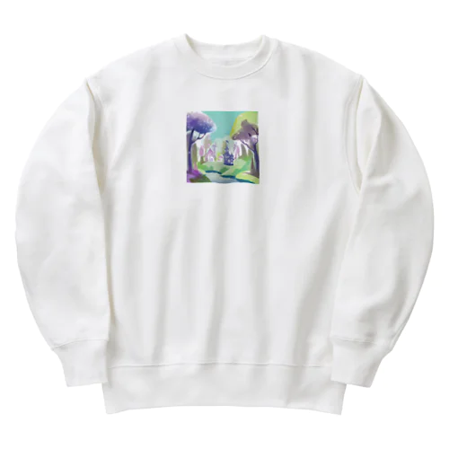 森のイラストグッズ Heavyweight Crew Neck Sweatshirt