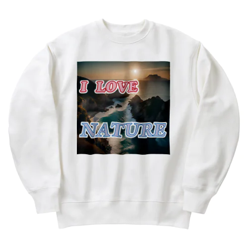 I LOVE NATURE Heavyweight Crew Neck Sweatshirt