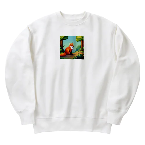 ドット柄のキツネ Heavyweight Crew Neck Sweatshirt