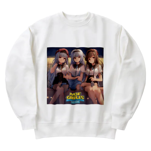 萌え系　癒し女子 Heavyweight Crew Neck Sweatshirt